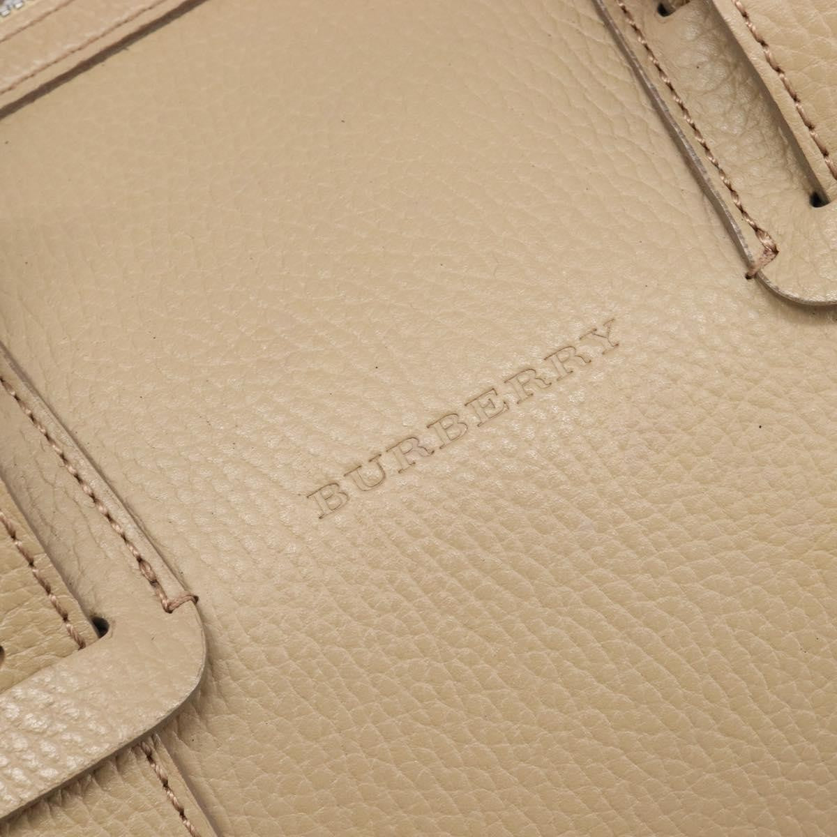 Burberry Belted Boston Leather, Beige, Leather, Handbag