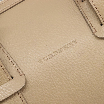 Burberry Belted Boston Leather, Beige, Leather, Handbag