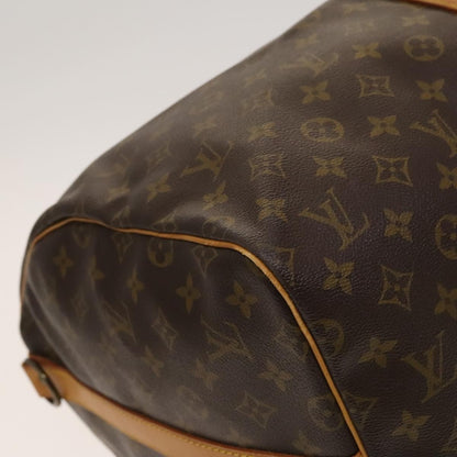 Louis Vuitton Keepall Bandouliere Bag Monogram Canvas, BROWN, LEATHER, Travel bag