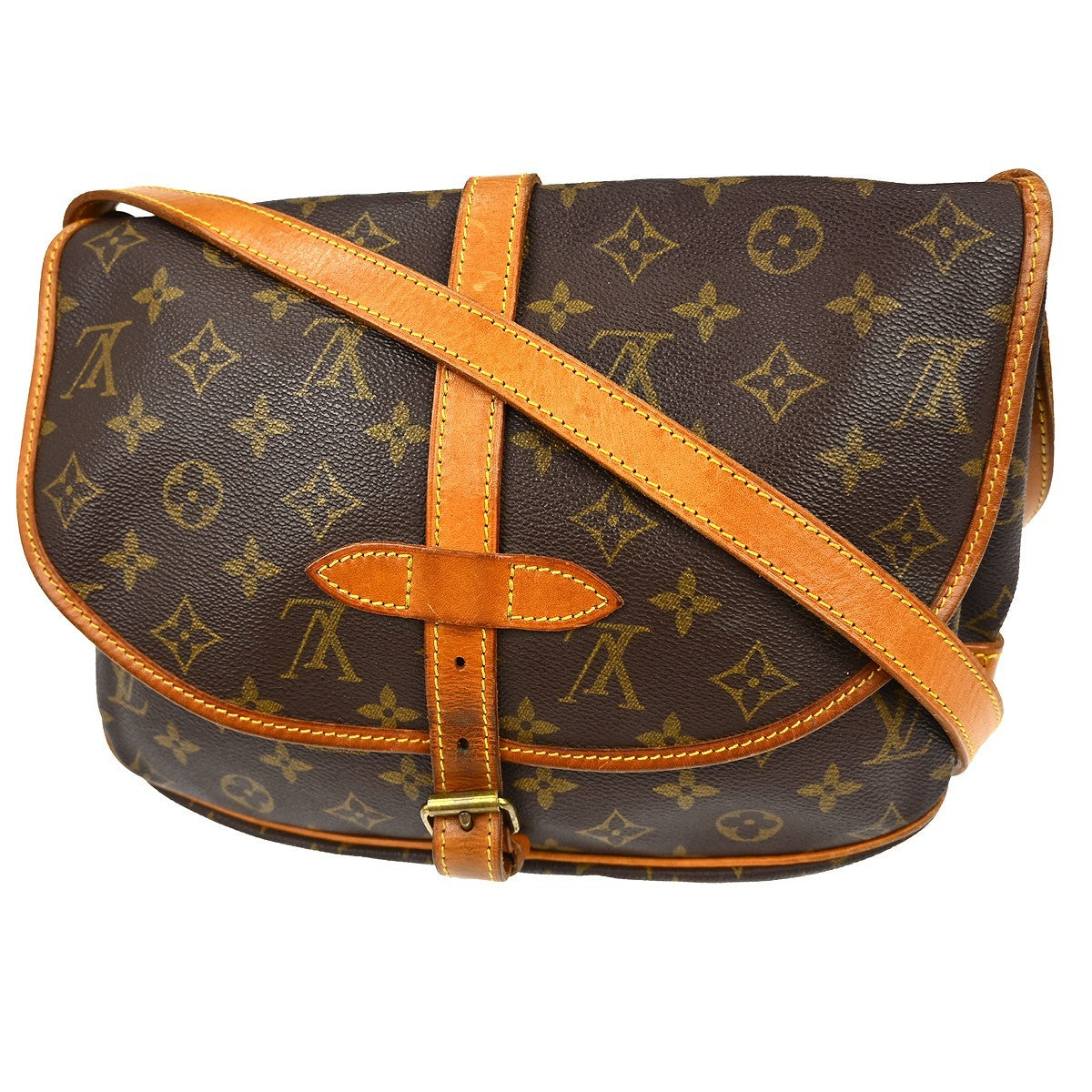Louis Vuitton Saumur Monogram, Brown, Canvas, Shoulder Bag