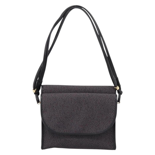 Saint Laurent Vintage Shoulder bag Leather, Gray, Canvas, Shoulder Bag