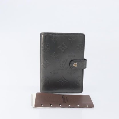 Louis Vuitton Agenda Cover Patent Leather, Black, Canvas, Wallet