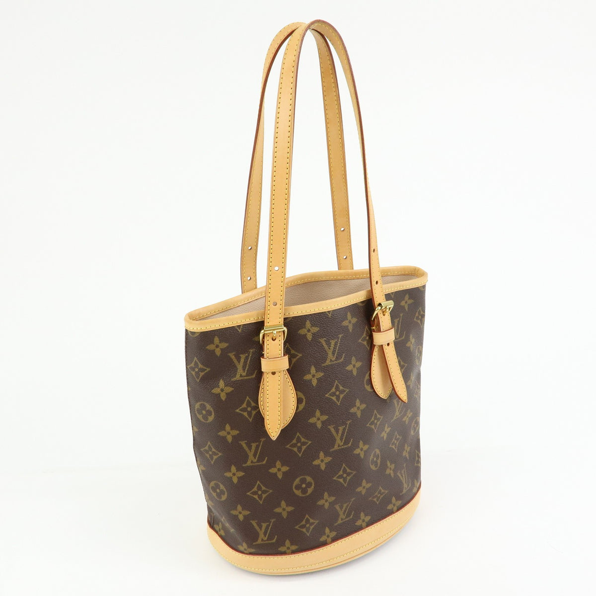 Louis Vuitton Petit Bucket Monogram Canvas, Brown, Canvas, Handbag