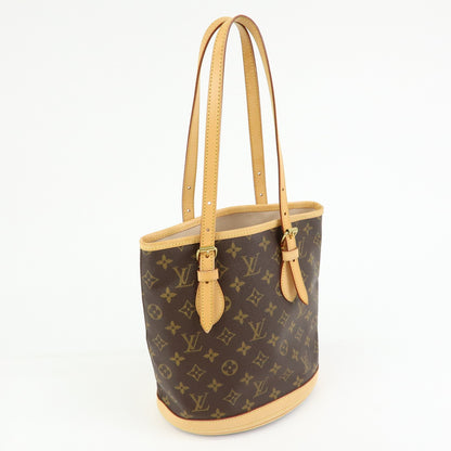 Louis Vuitton Petit Bucket Monogram Canvas, Brown, Canvas, Handbag