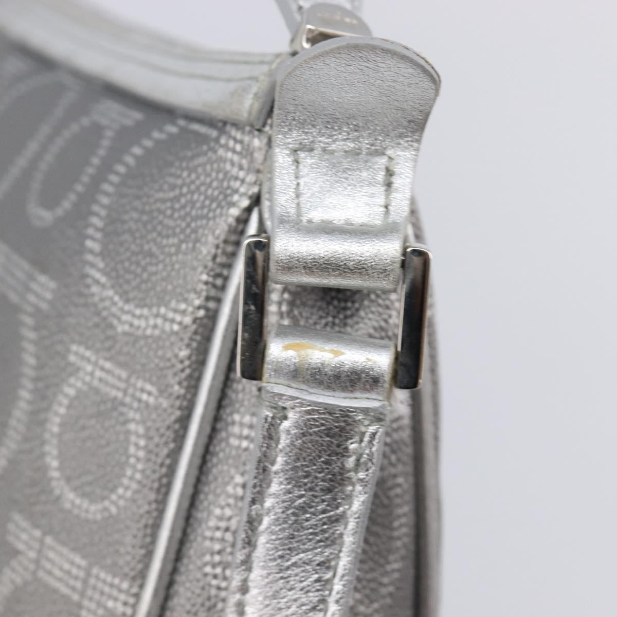 Salvatore Ferragamo Gancini Leather, Silver, Leather, Crossbody Bag