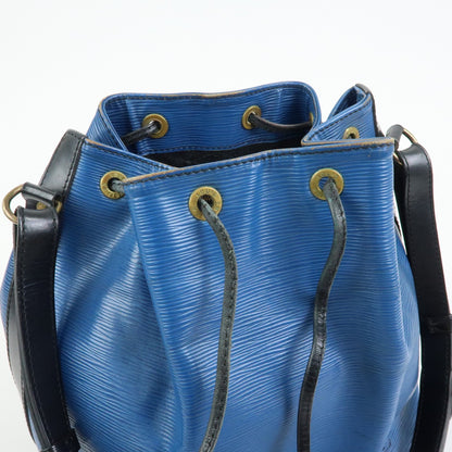 Louis Vuitton Bicolor Petit Noe Epi Leather, Blue, Leather, Handbag