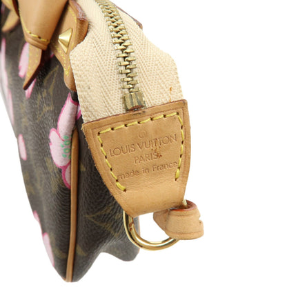 Louis Vuitton Pochette Accessoires Limited Edition Cherry Blossom Monogram, Brown, Canvas, Clutch