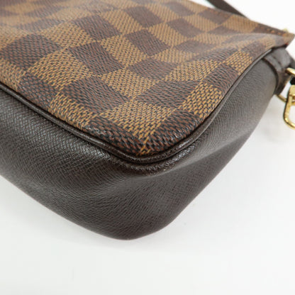 Louis Vuitton Trousse Make Up Damier, Brown, Canvas, Clutch