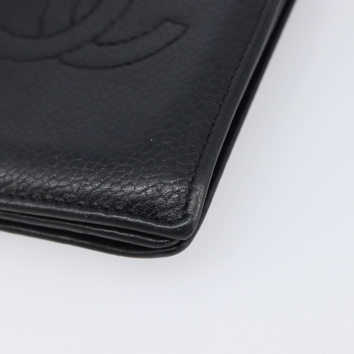 Chanel Timeless Bifold Card Case Caviar, Black, Leather, Card Holder