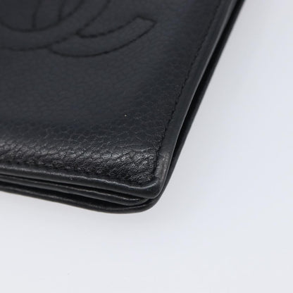 Chanel Timeless Bifold Card Case Caviar, Black, Leather, Card Holder