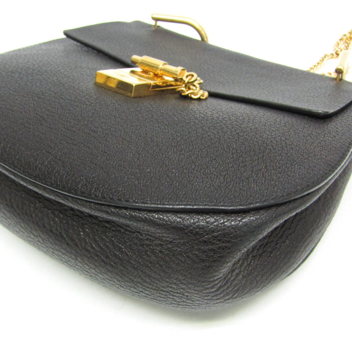 Chloe Drew Leather, Black, Leather, Crossbody Bag