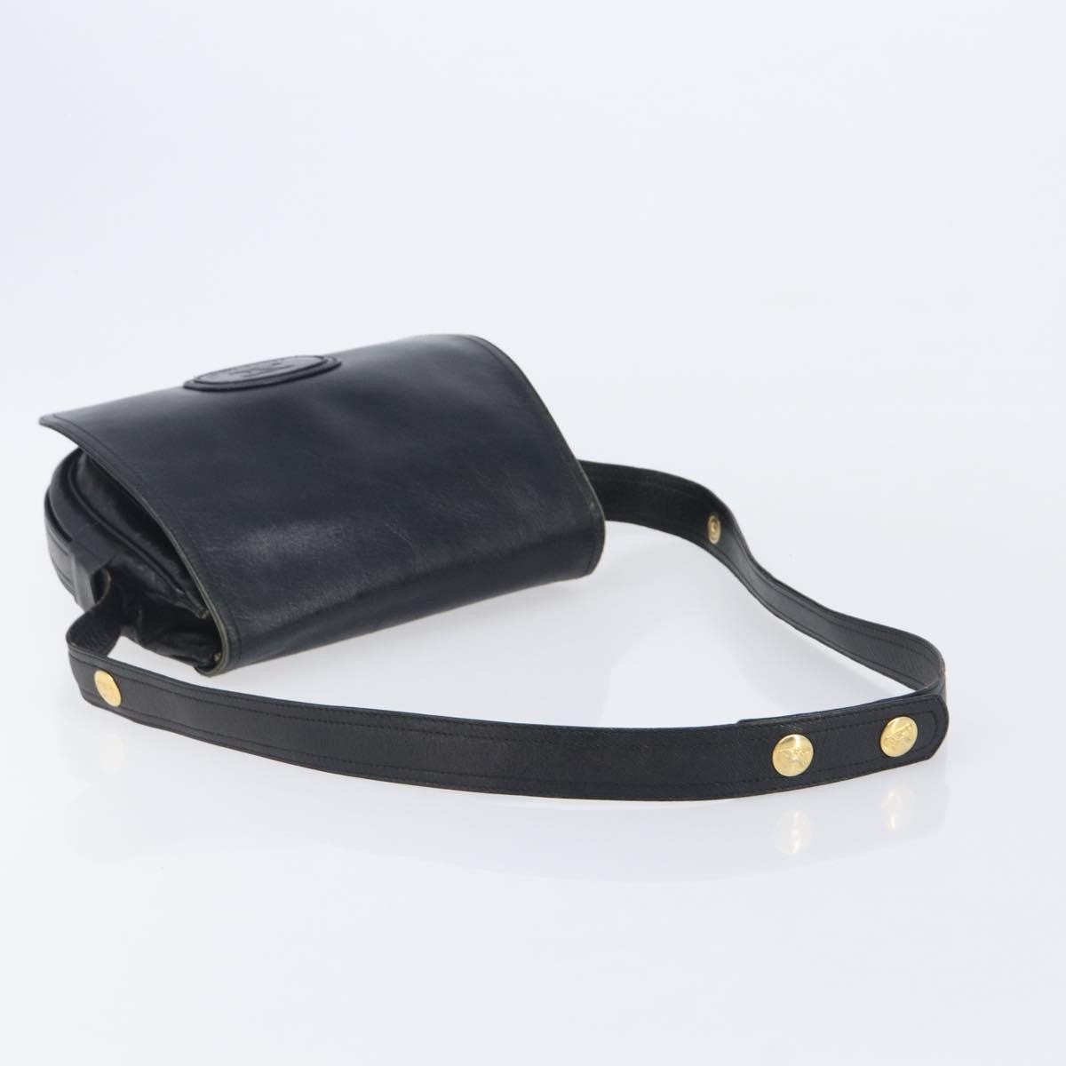 Celine Shoulder Leather, Black, Leather, Shoulder Bag