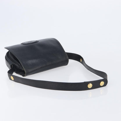 Celine Shoulder Leather, Black, Leather, Shoulder Bag