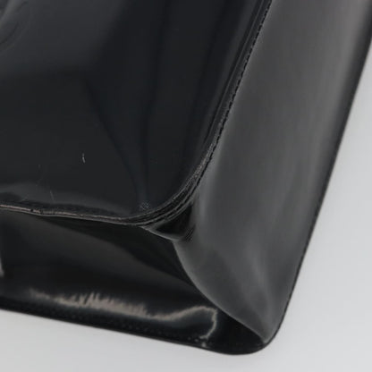 Chanel Vintage Embossed Logo Shoulder Patent, Black, Patent Leather, Tote Bag
