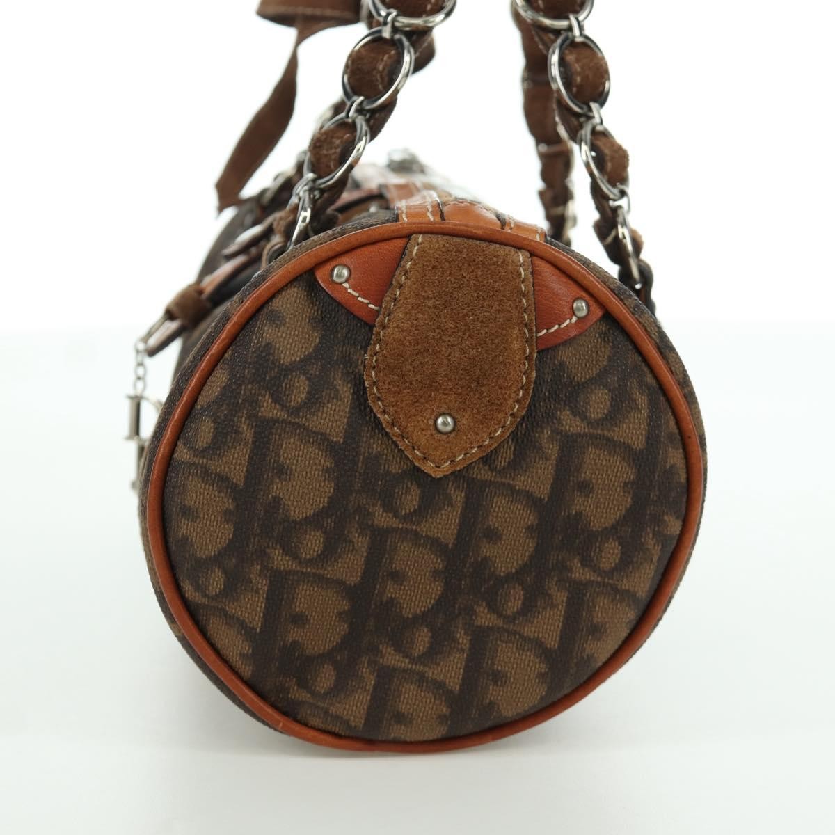 Christian Dior Vintage Trotter Romantique Boston Diorissimo Coated Canvas, Brown, Canvas, Handbag