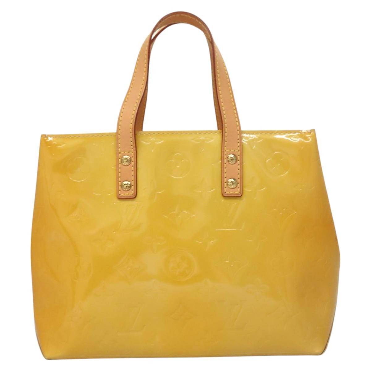 Louis Vuitton Reade Monogram Vernis, Yellow, Patent Leather, Handbag