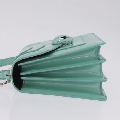 Bvlgari Serpenti Forever Top Handle Patent, Green, Patent Leather, Handbag