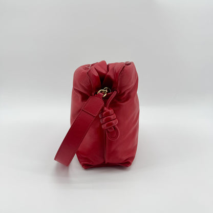 Loewe Monochrome Flamenco Convertible Clutch Leather, Red, Leather, Clutch