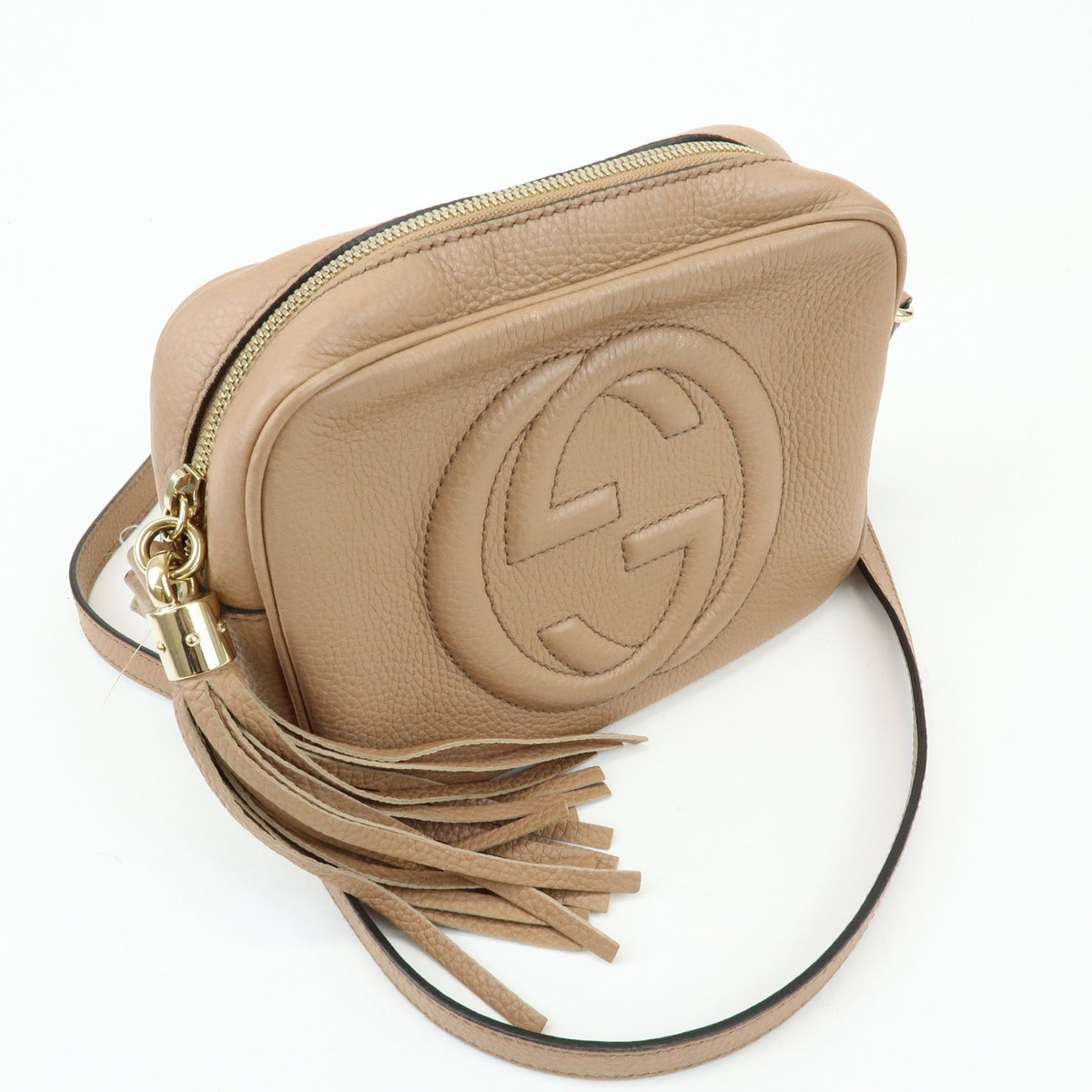 Gucci Soho Disco Leather, Beige, Leather, Crossbody Bag
