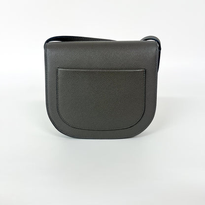 Celine Trotteur Grainy Leather, Gray, Leather, Crossbody Bag