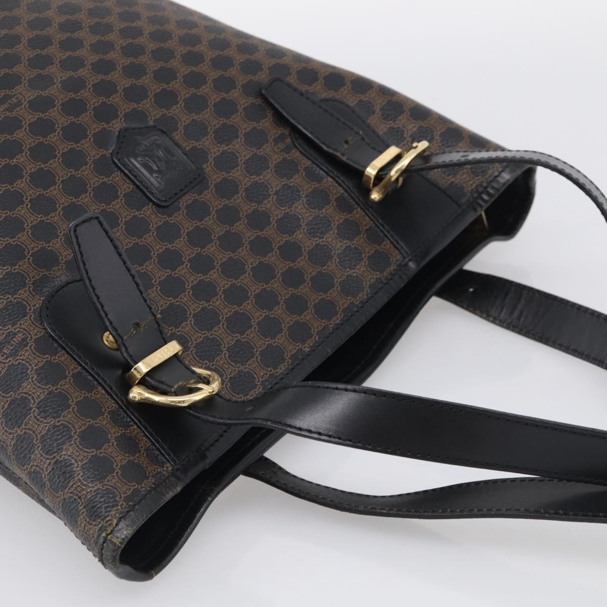 Celine C Macadam Tote PVC leather/ Macadam canvas, Black, Canvas, Shoulder Bag