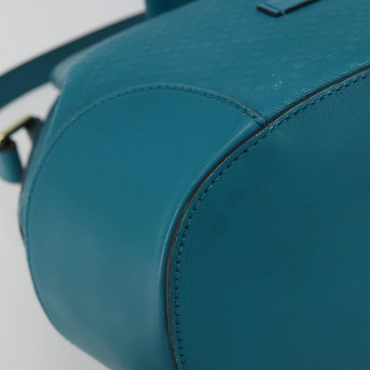Gucci Bright Bucket Diamante Leather, Blue, Leather, Shoulder Bag