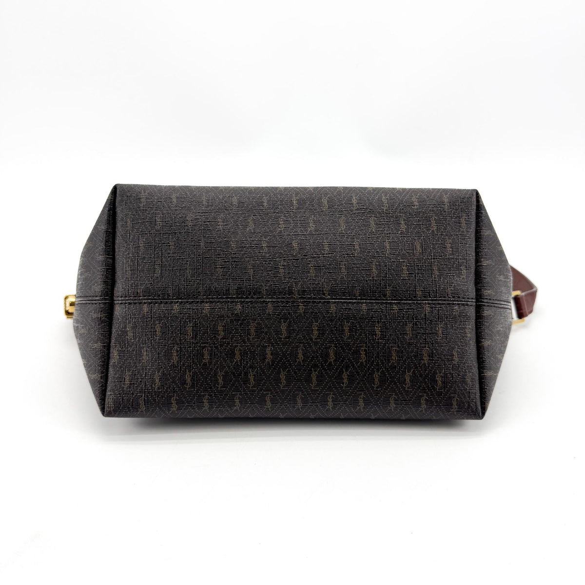 Saint Laurent Le Monogramme Monogram All Over Coated Canvas and Leather, Black, Canvas, Shoulder Bag