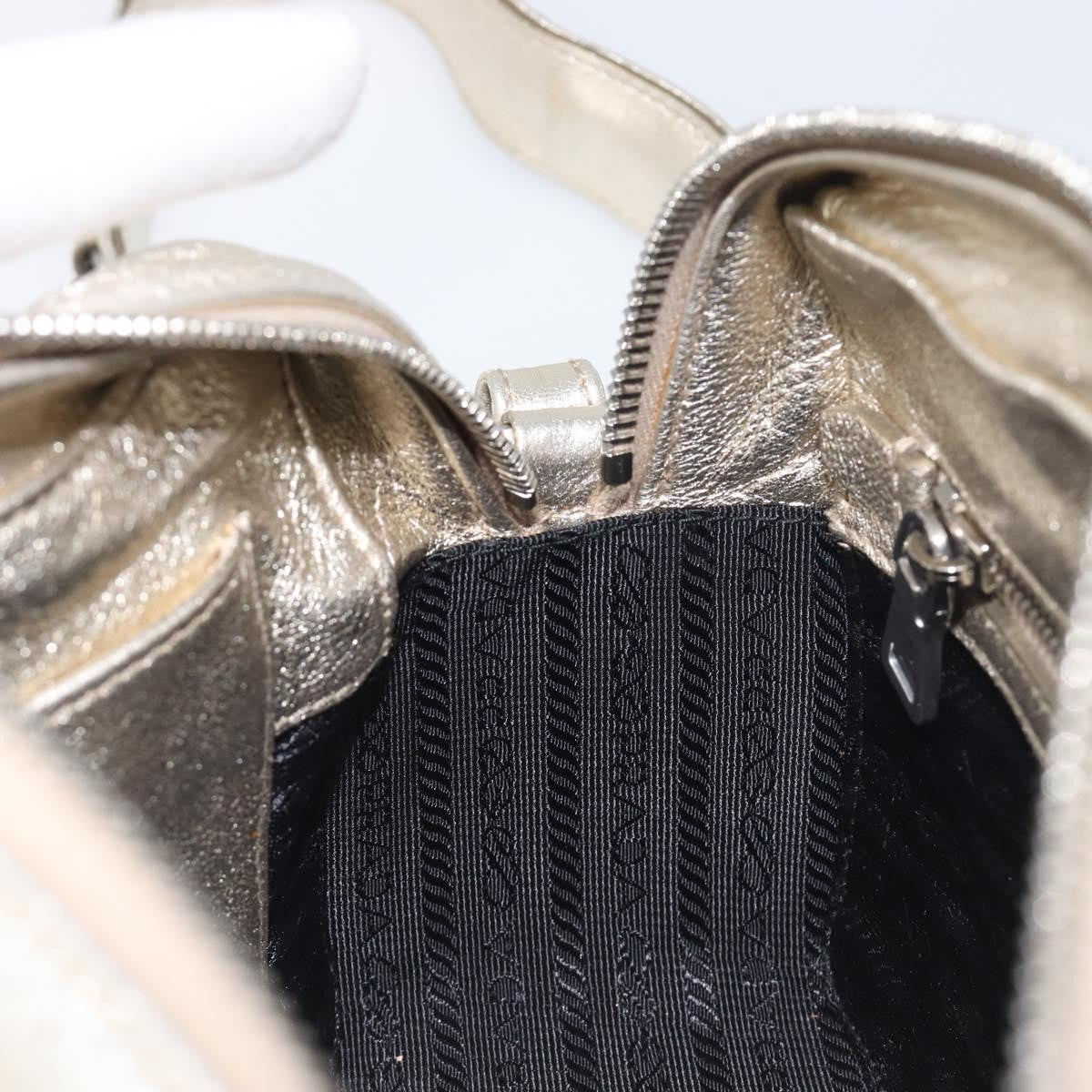 Prada Camera Diagramme Quilted Leather, Metallic, Leather, Shoulder Bag