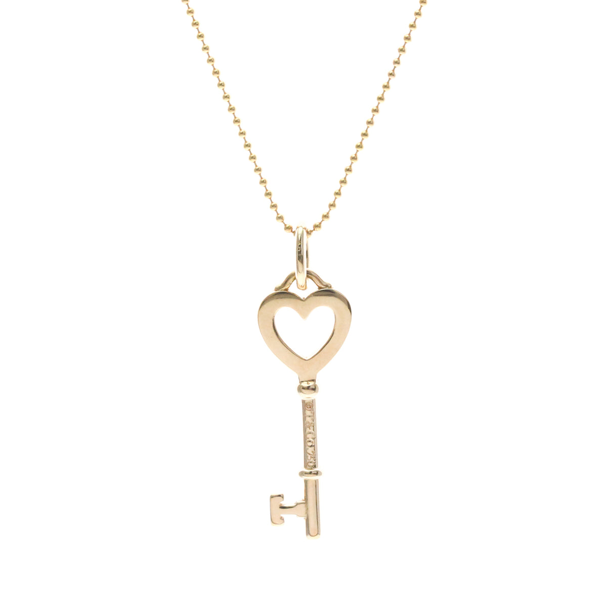 Tiffany & Co. Heart Key Pendant 18K Rose Gold with Diamonds, Gold, Pink Gold, Necklace