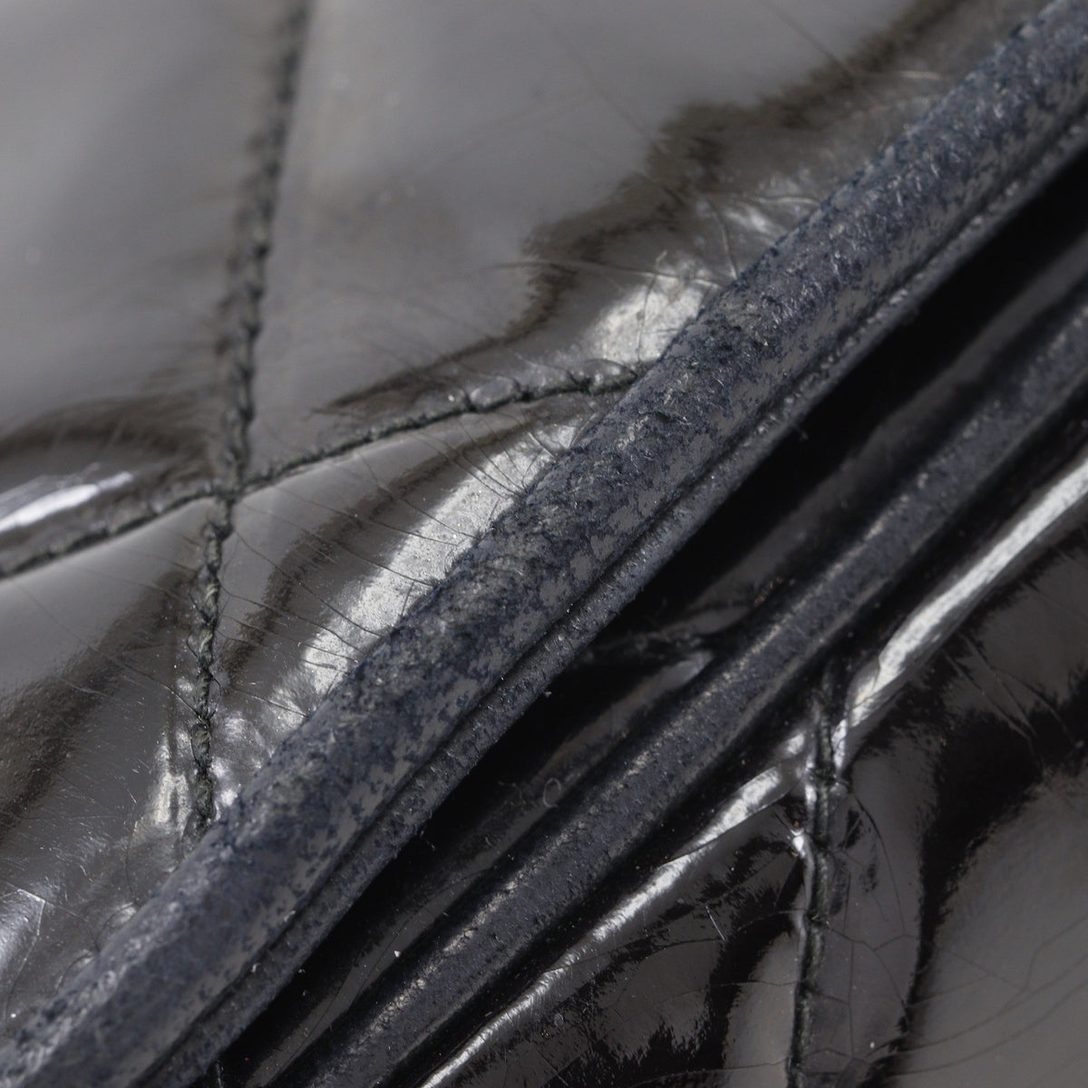 Chanel Flap Shoulder Leather, Black, Patent Leather, Shoulder Bag