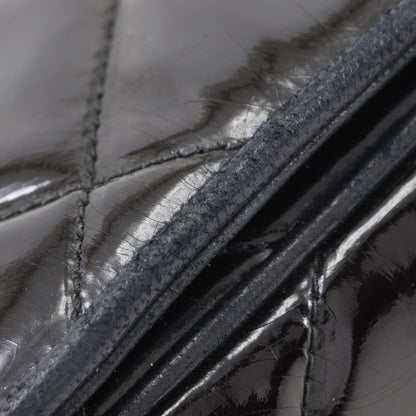 Chanel Flap Shoulder Leather, Black, Patent Leather, Shoulder Bag
