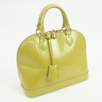 Louis Vuitton Alma Monogram Vernis, Green, Patent Leather, Handbag