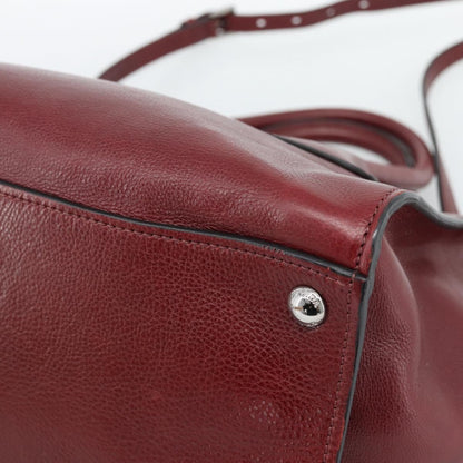 Prada Double Zip Lux Saffiano Leather, Red, Leather, Tote Bag