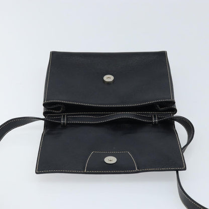 Celine Vintage Circle Logo Leather, Black, Leather, Crossbody Bag