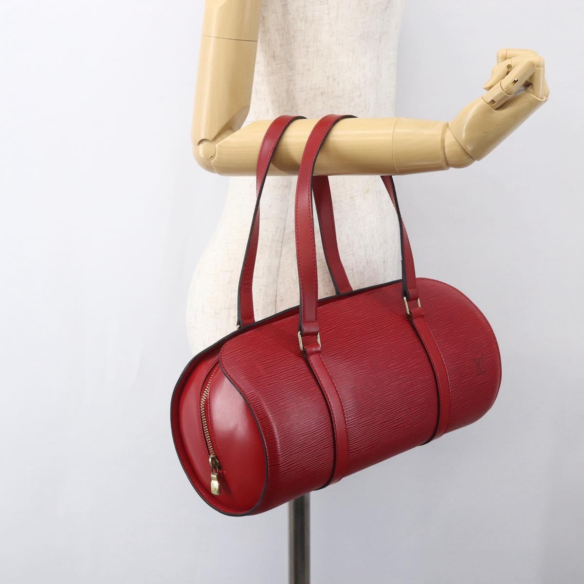 Louis Vuitton Soufflot Handbag Epi Leather, RED, LEATHER, Handbag