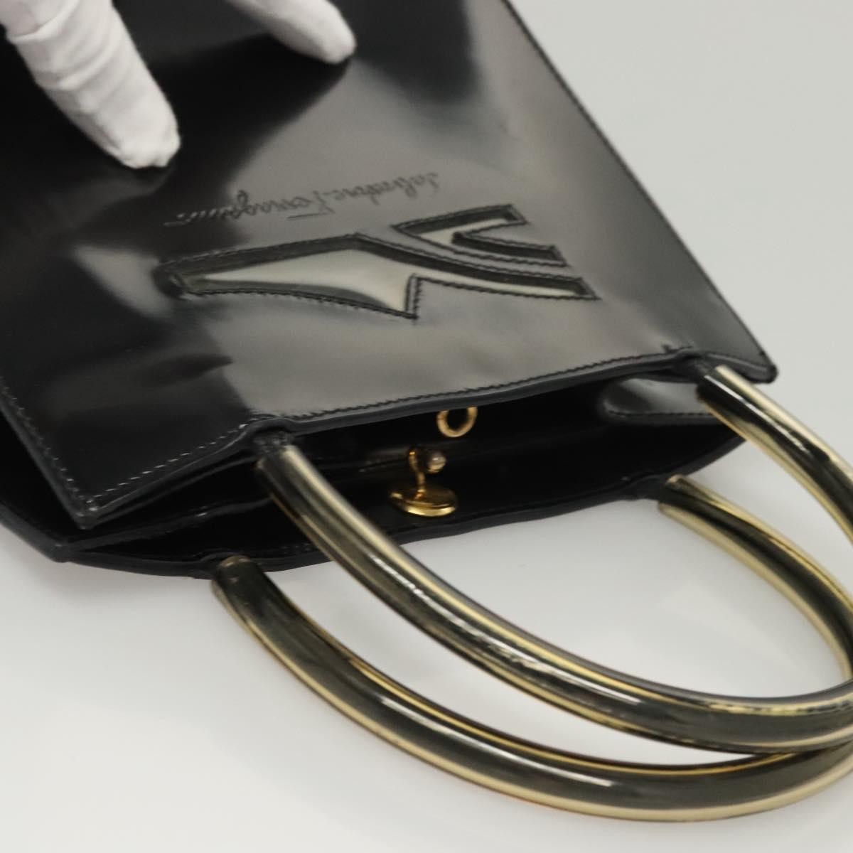 Salvatore Ferragamo Vintage Patent leather, Black, Patent Leather, Handbag