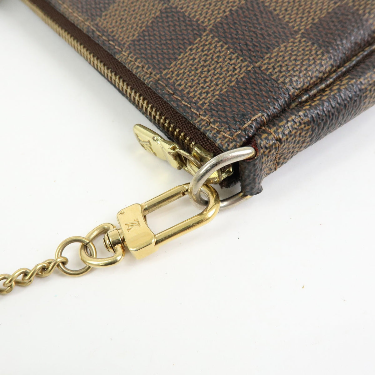 Louis Vuitton Pochette Accessoires Damier, Brown, Canvas, Clutch