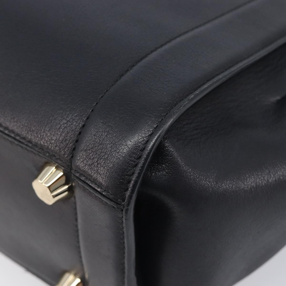 Salvatore Ferragamo Sofia Rainbow Saddle Leather, Black, Leather, Handbag