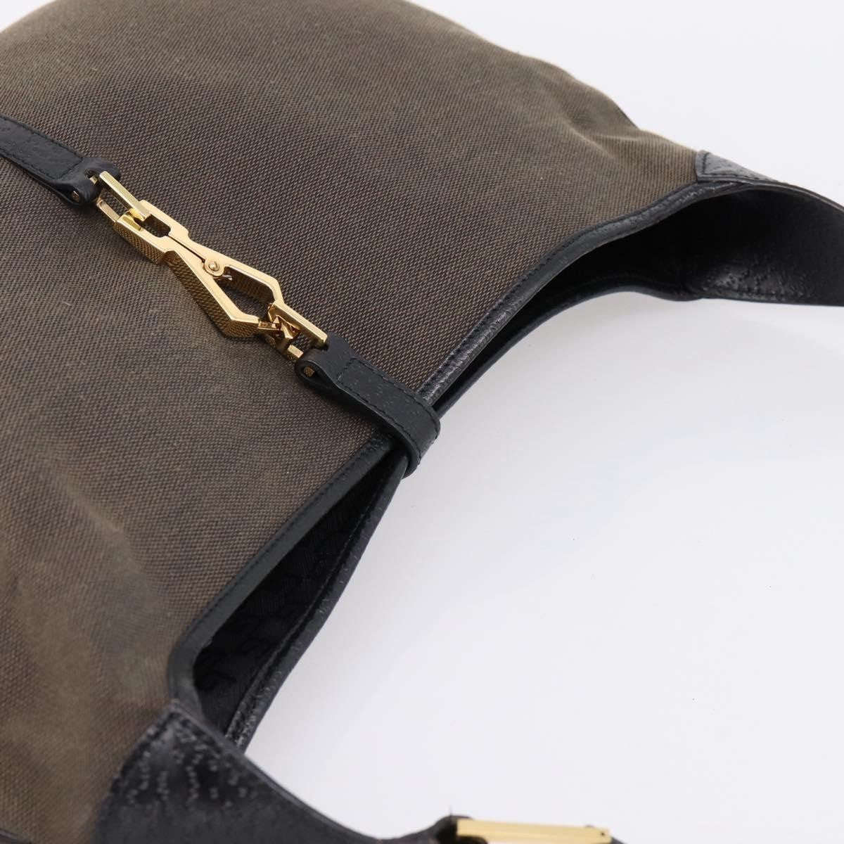 Gucci Bamboo Jackie Leather, Brown, Canvas, Handbag