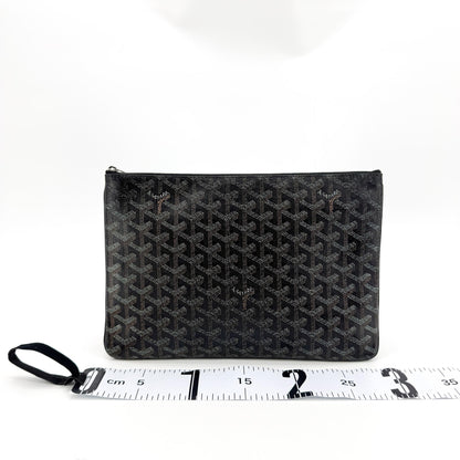 Goyard Senat Zip Coated Canvas, Black, Canvas, Clutch