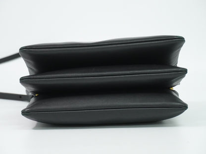 Celine Trio Leather, Black, Leather, Crossbody Bag