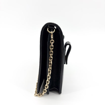 Christian Dior 30 Montaigne 2-in-1 Leather, Black, Calfskin, Clutch