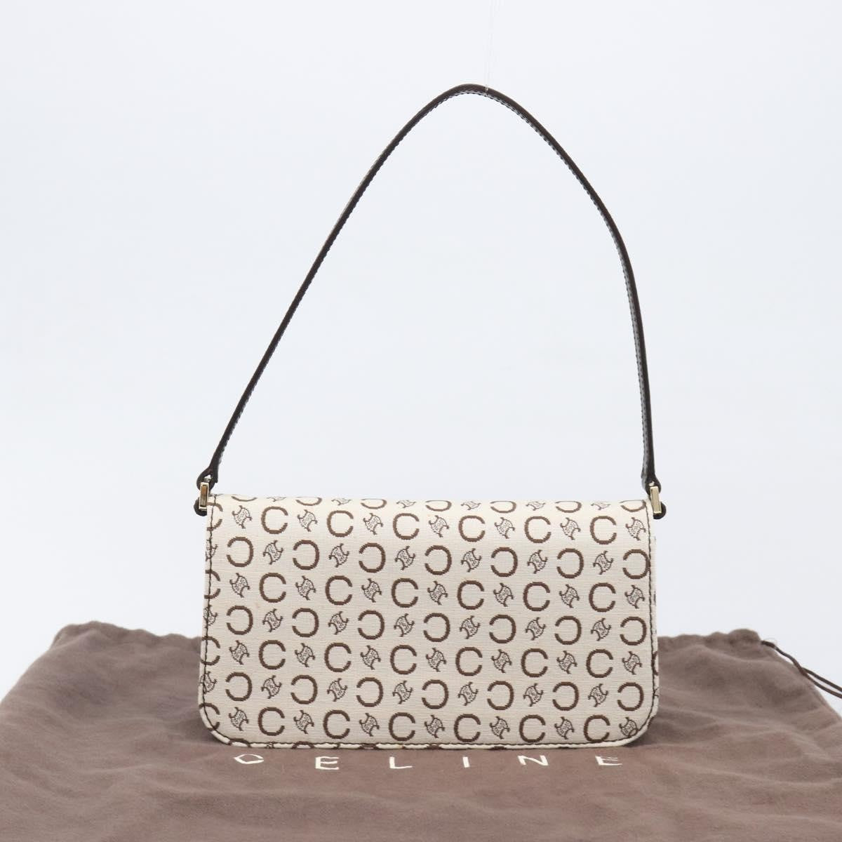 Celine C Macadam Shoulder Canvas, Beige, Canvas, Handbag