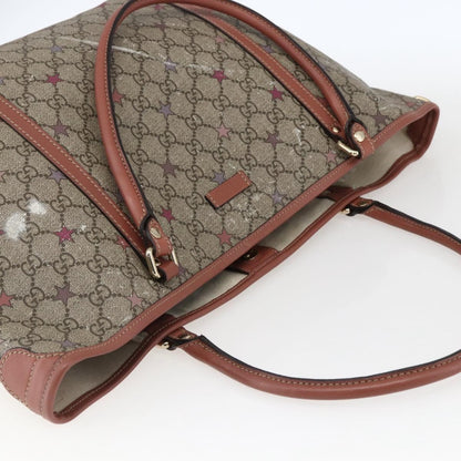 Gucci Joy Plus Tote GG Coated Canvas with Leather, Beige, Canvas, Tote Bag