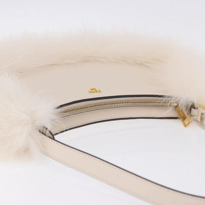 Fendi O'Lock Swing Leather with Fur, White, Leather, Shoulder Bag