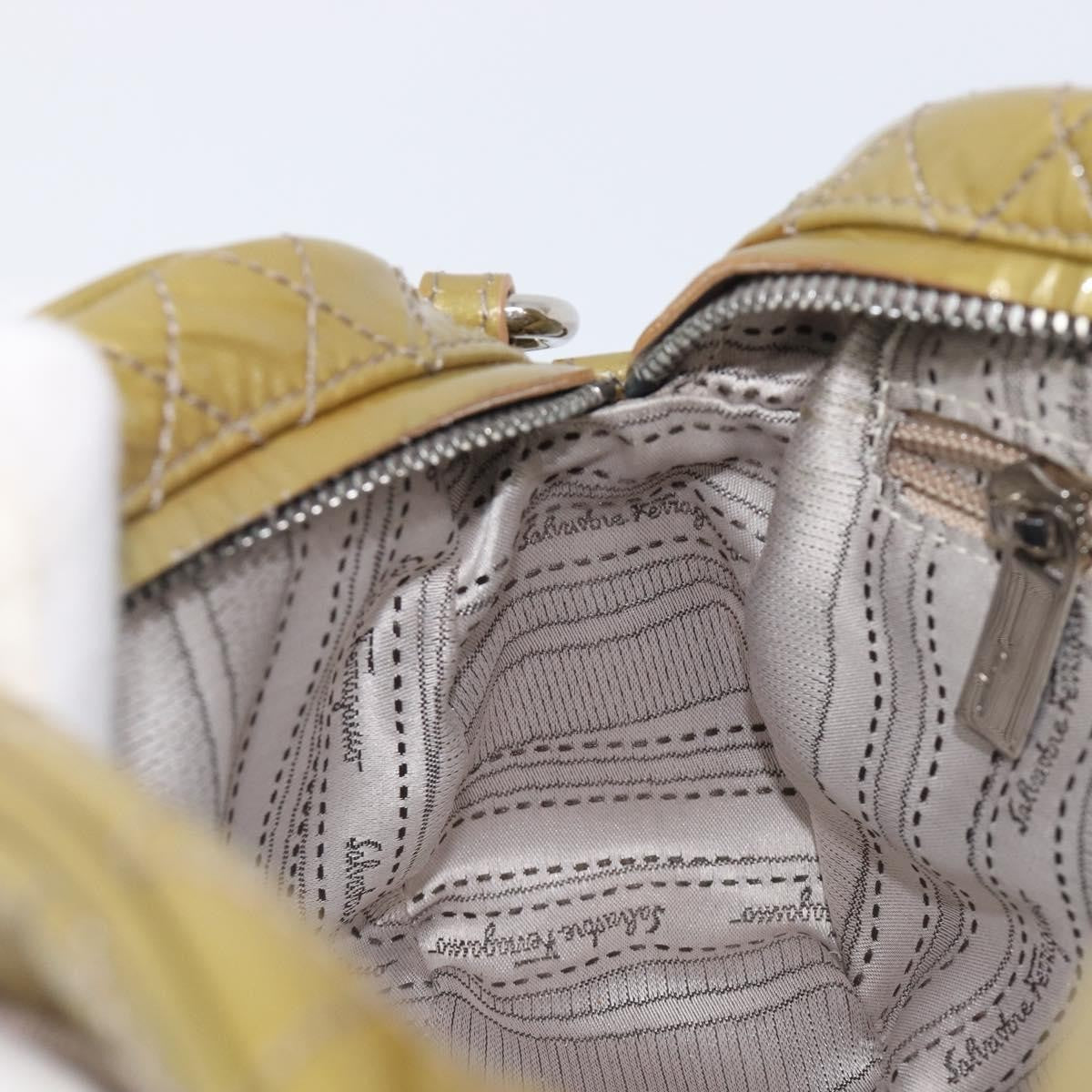 Salvatore Ferragamo Vala Patent Leather, Green, Patent Leather, Shoulder Bag