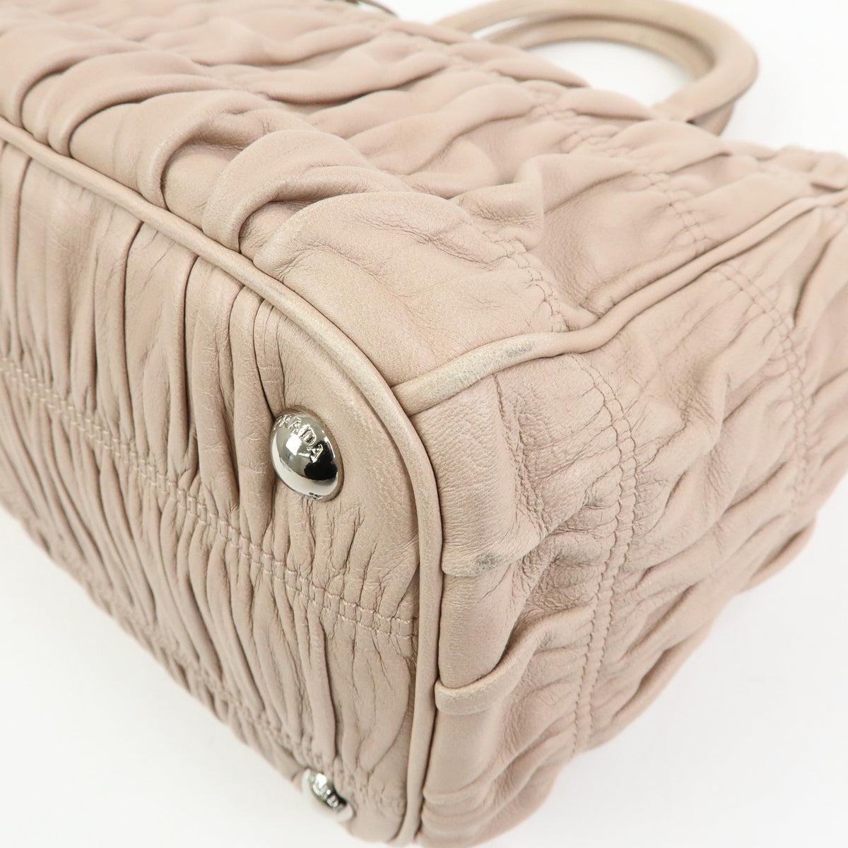 Prada Gaufre Nappa Leather, Beige, Leather, Tote Bag