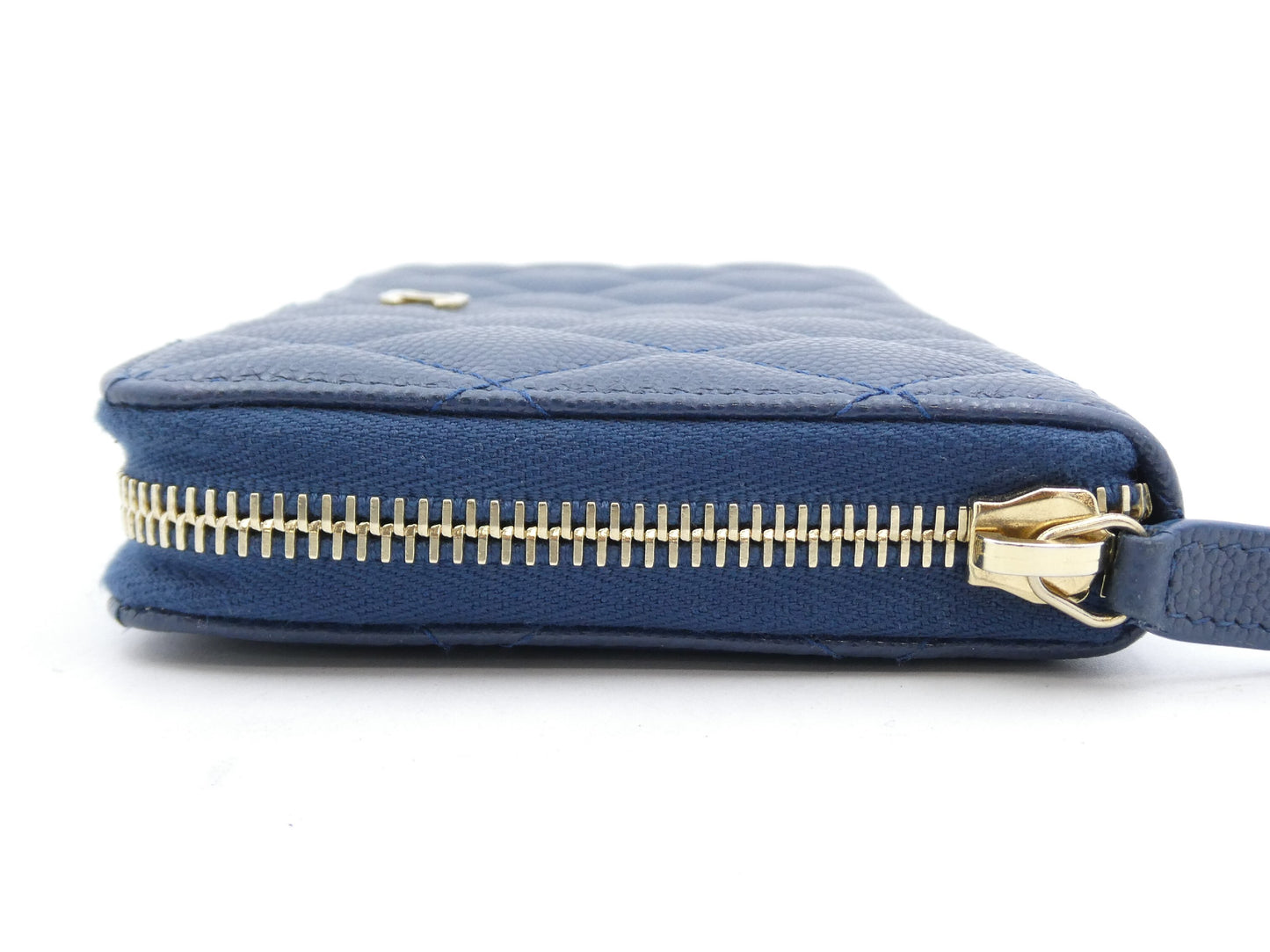 Chanel Matelasse Wallet Zippy CC, Navy, Leather, Wallet