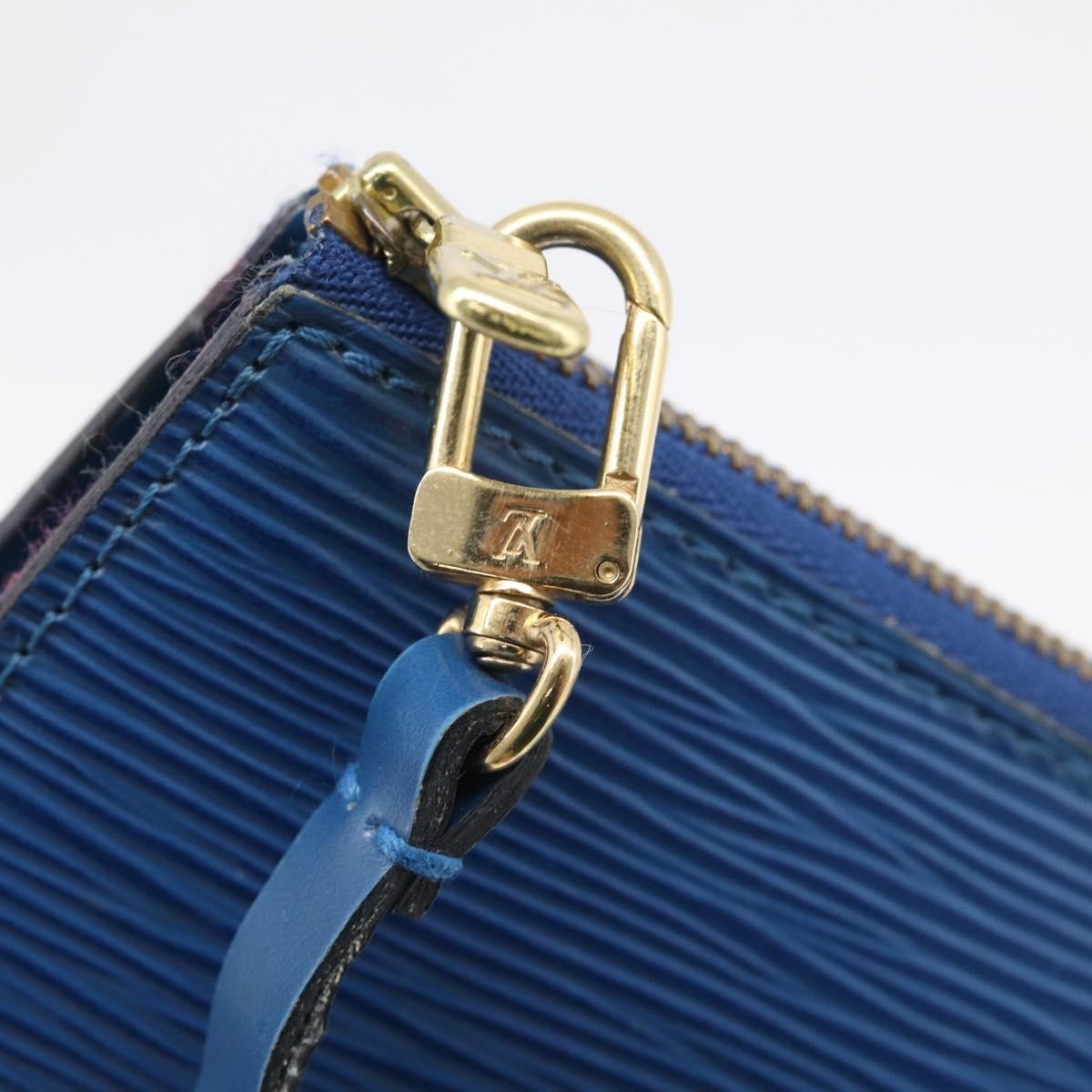 Louis Vuitton Pochette Accessoires Epi Leather, Blue, Leather, Clutch