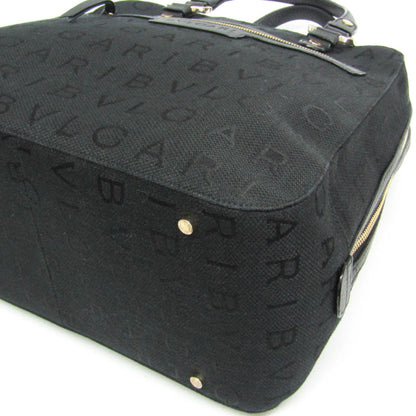 Bvlgari Logomania Canvas, Black, Canvas, Handbag